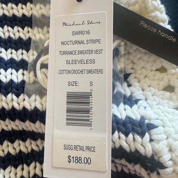 MICHAEL STARS “Nocturnal Striped /Torrance Knit Sweater Vest” zoom in for deets - Picture 9 of 11